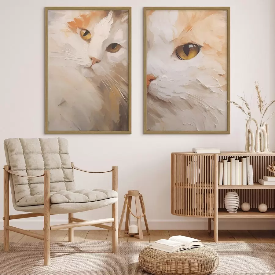 Fototapete Katze, Gemäldeimitation d31063