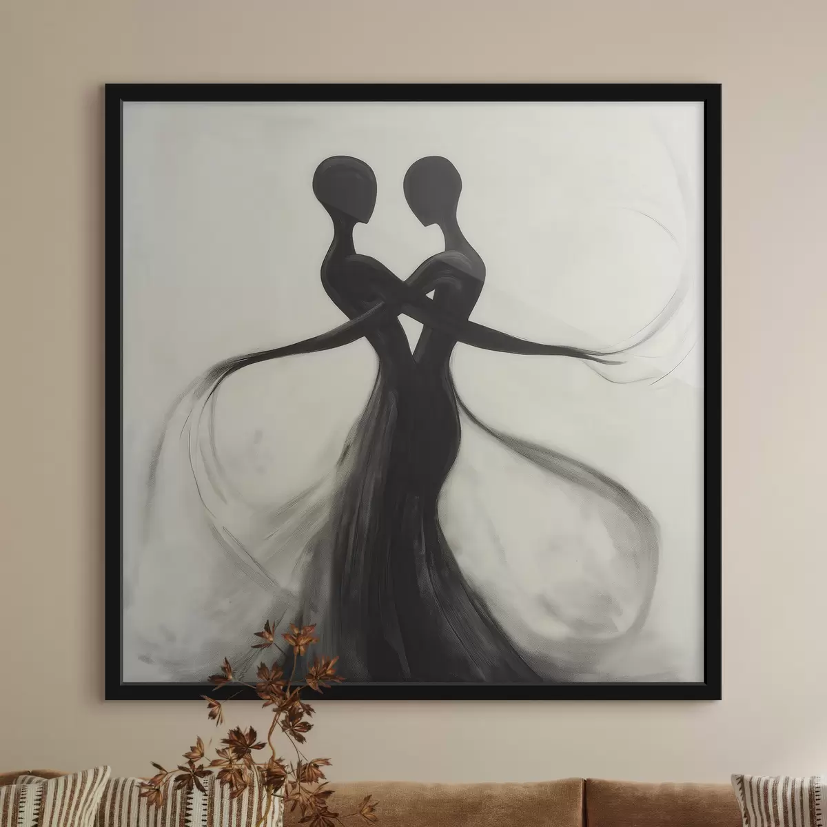Poster Abstrakte, ineinander verschlungene Silhouetten f51005