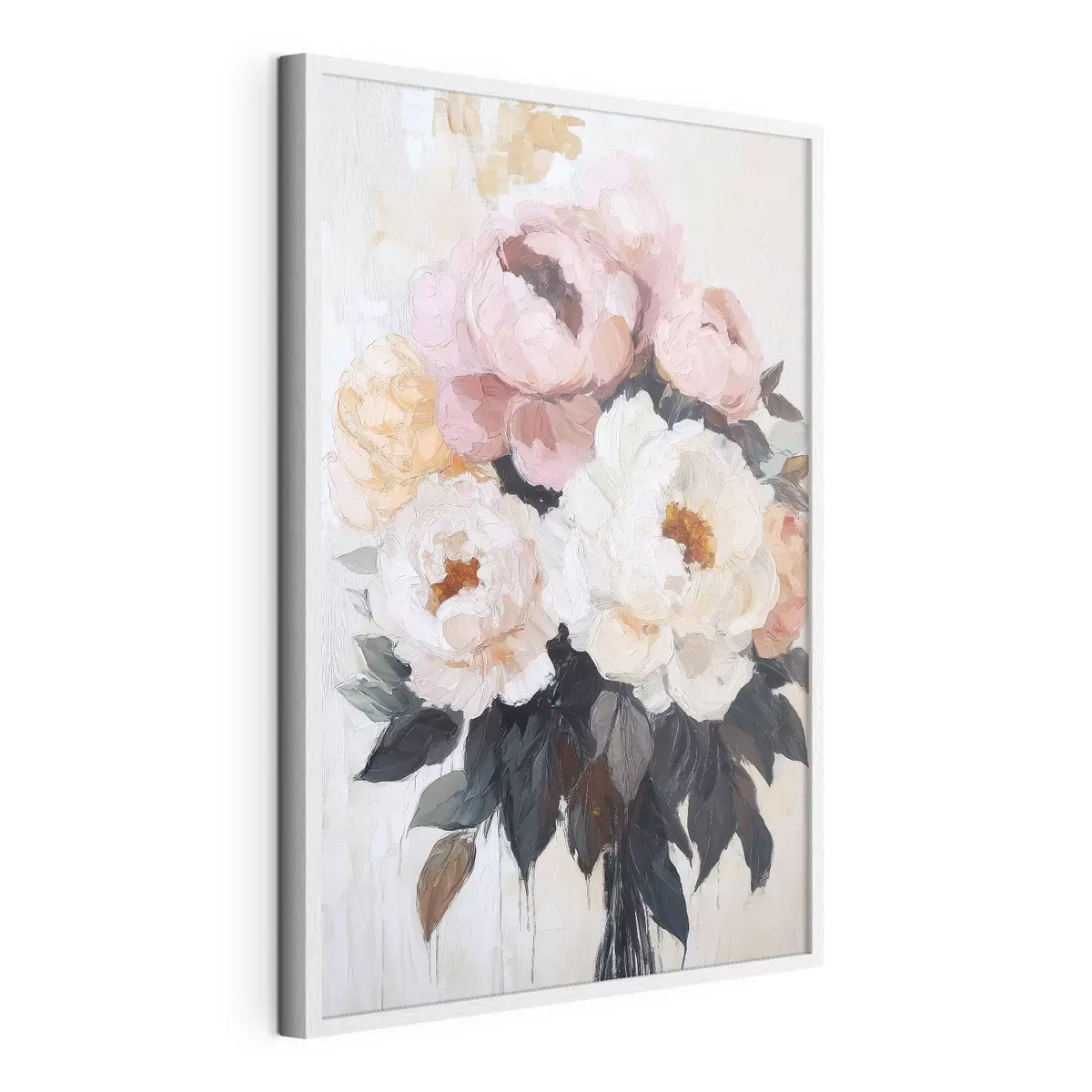 Poster Strauß aus rosa und weißen Pfingstrosen f51008