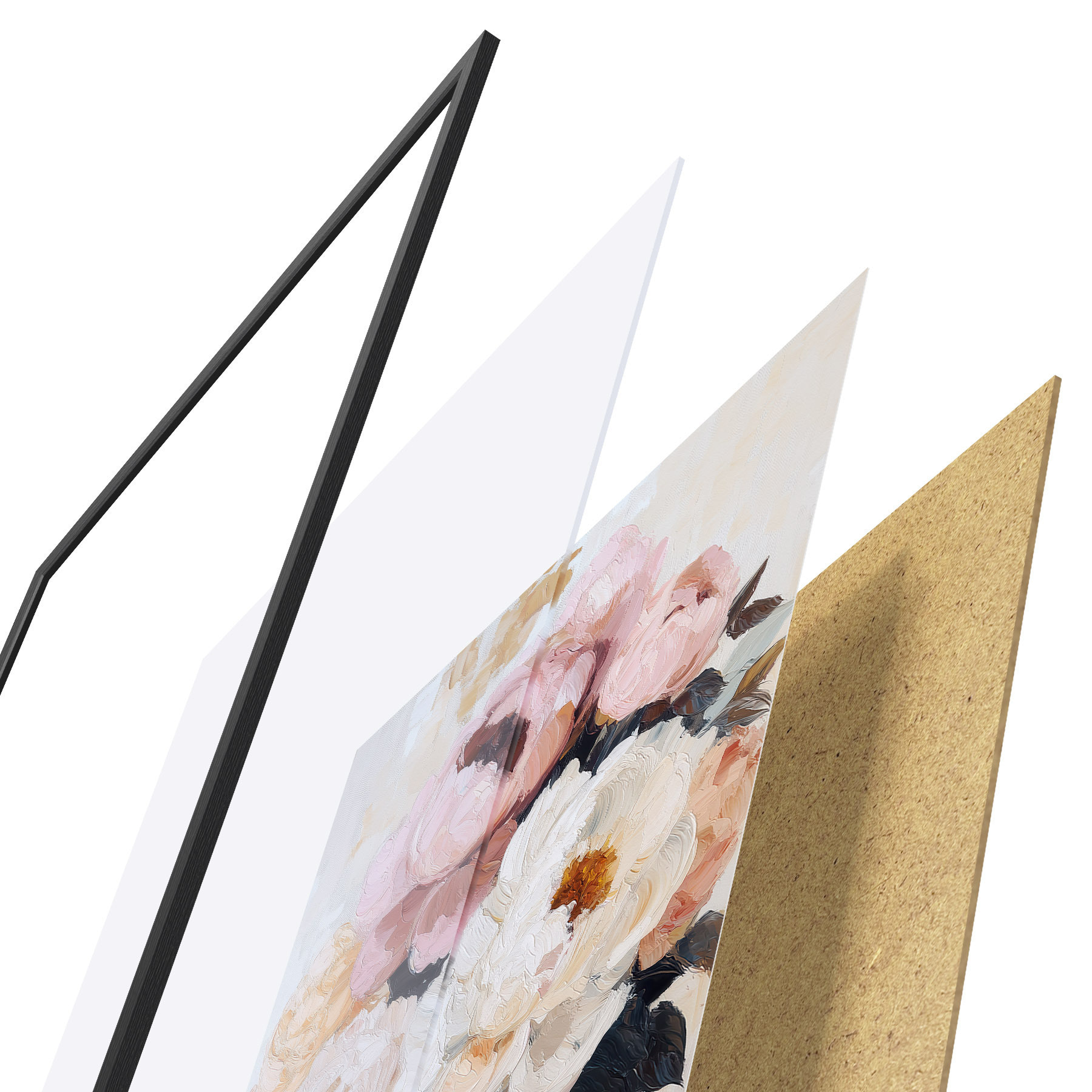 Poster Strauß aus rosa und weißen Pfingstrosen f51008