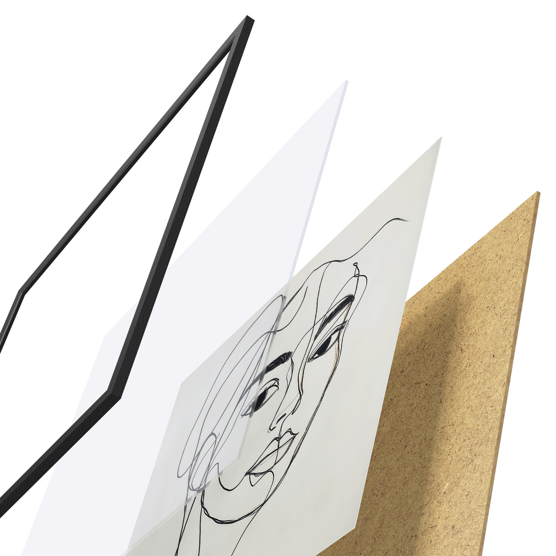 Poster Lineare abstrakte Gesichter d31069