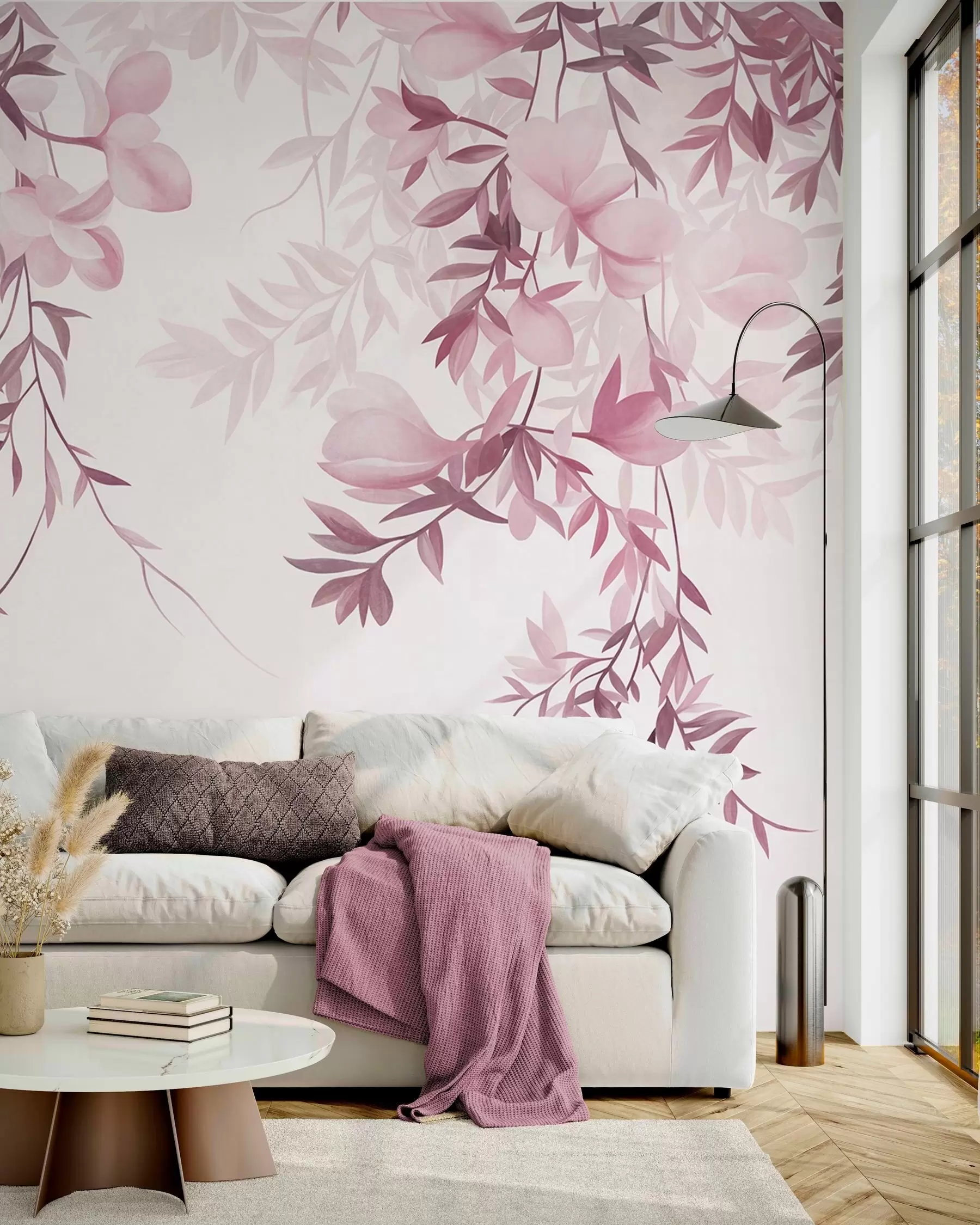 Fototapete Blütenkaskade · Rosa w10081v1