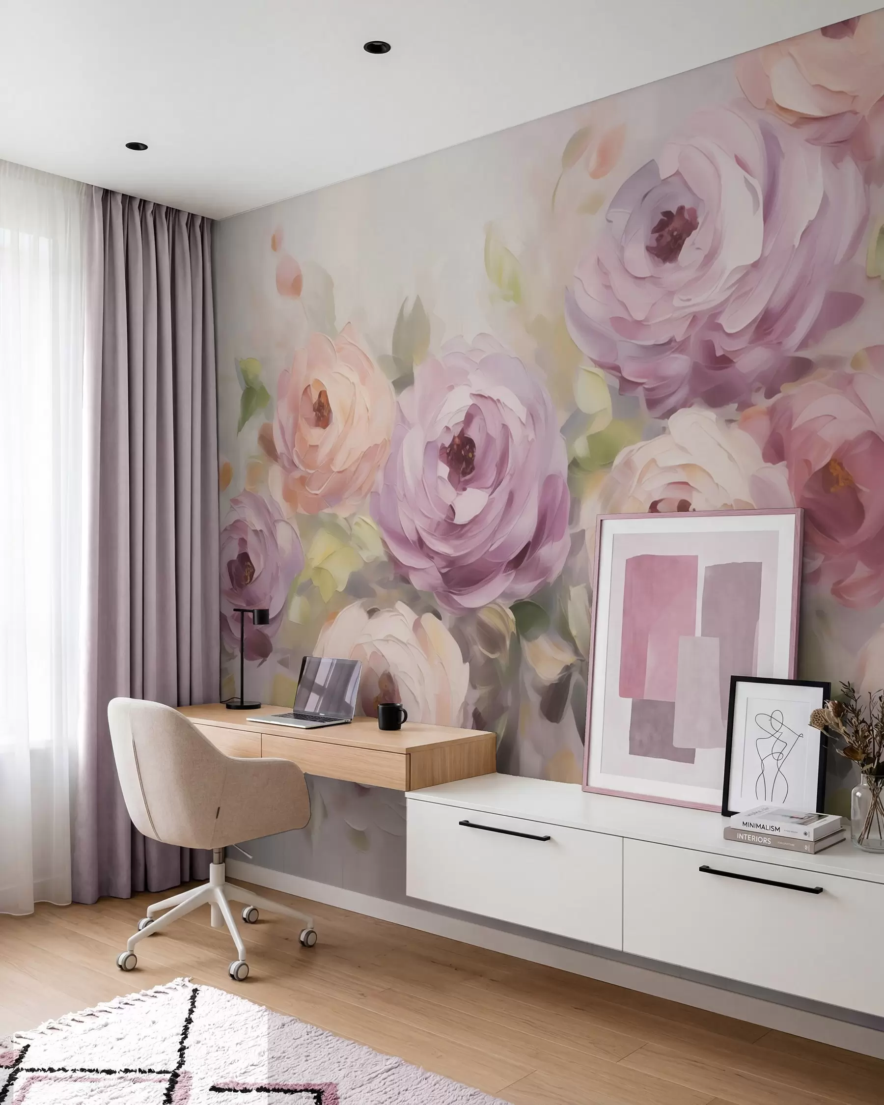 Fototapete Abstrakte Rosen, Nachbildung eines Gemäldes w05996