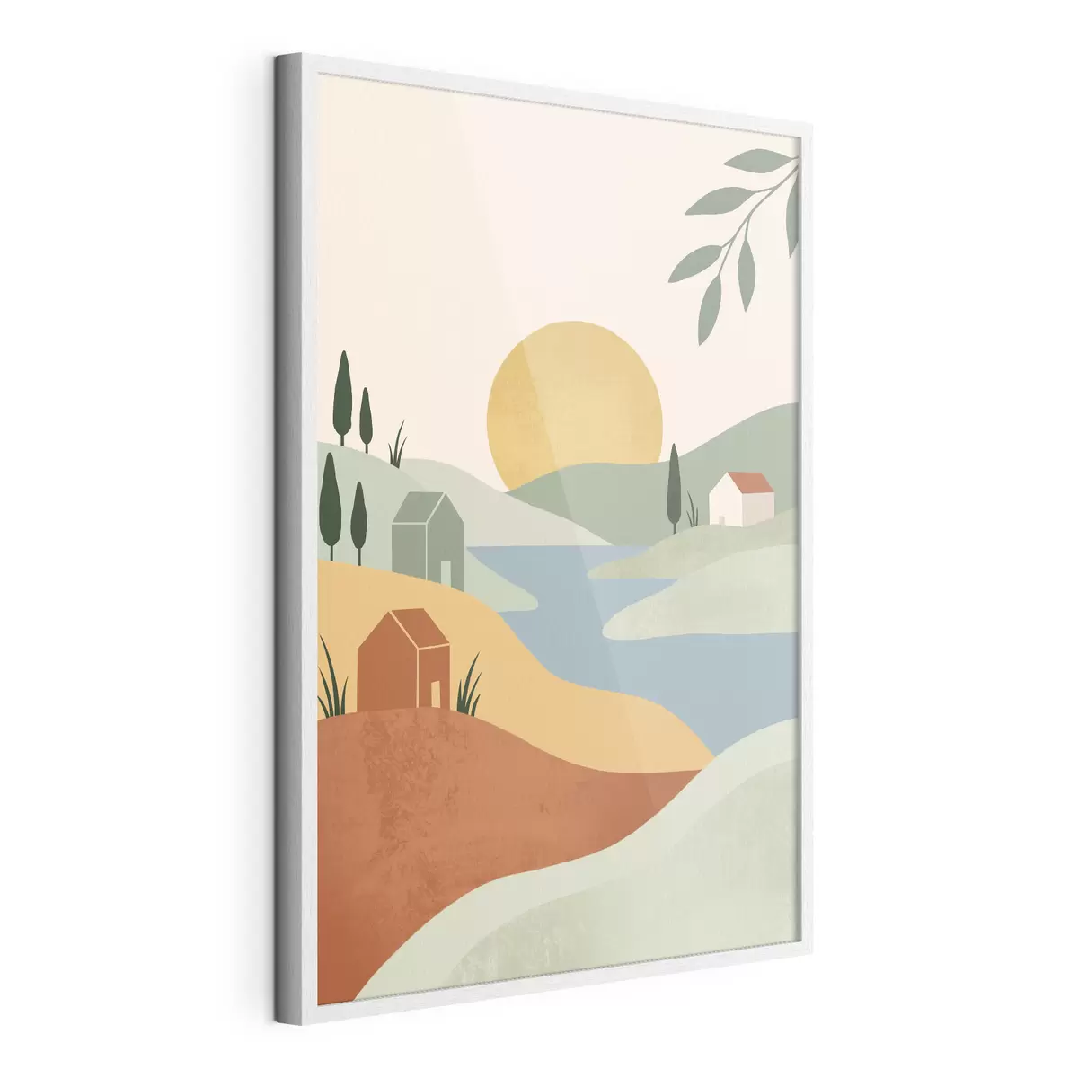 Poster Ruhige Landschaft in sanften Farben f50729