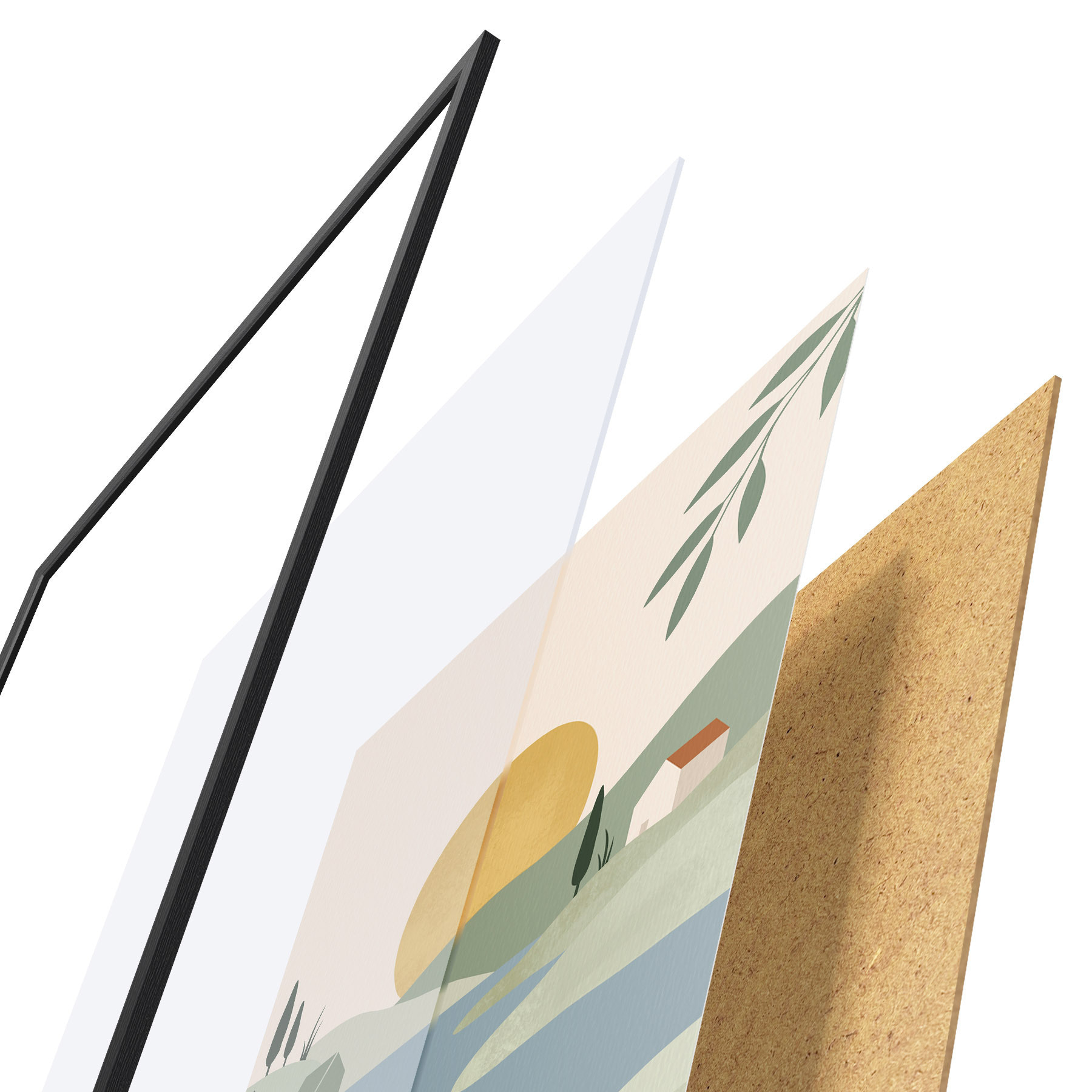 Poster Ruhige Landschaft in sanften Farben f50729