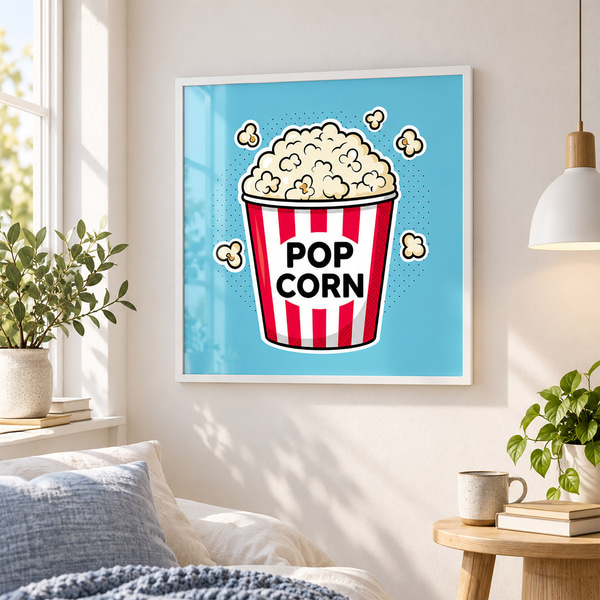Poster Snackzeit mit leckerem Popcorn, Posters Essen und Trinken, f50791wh : Uwalls