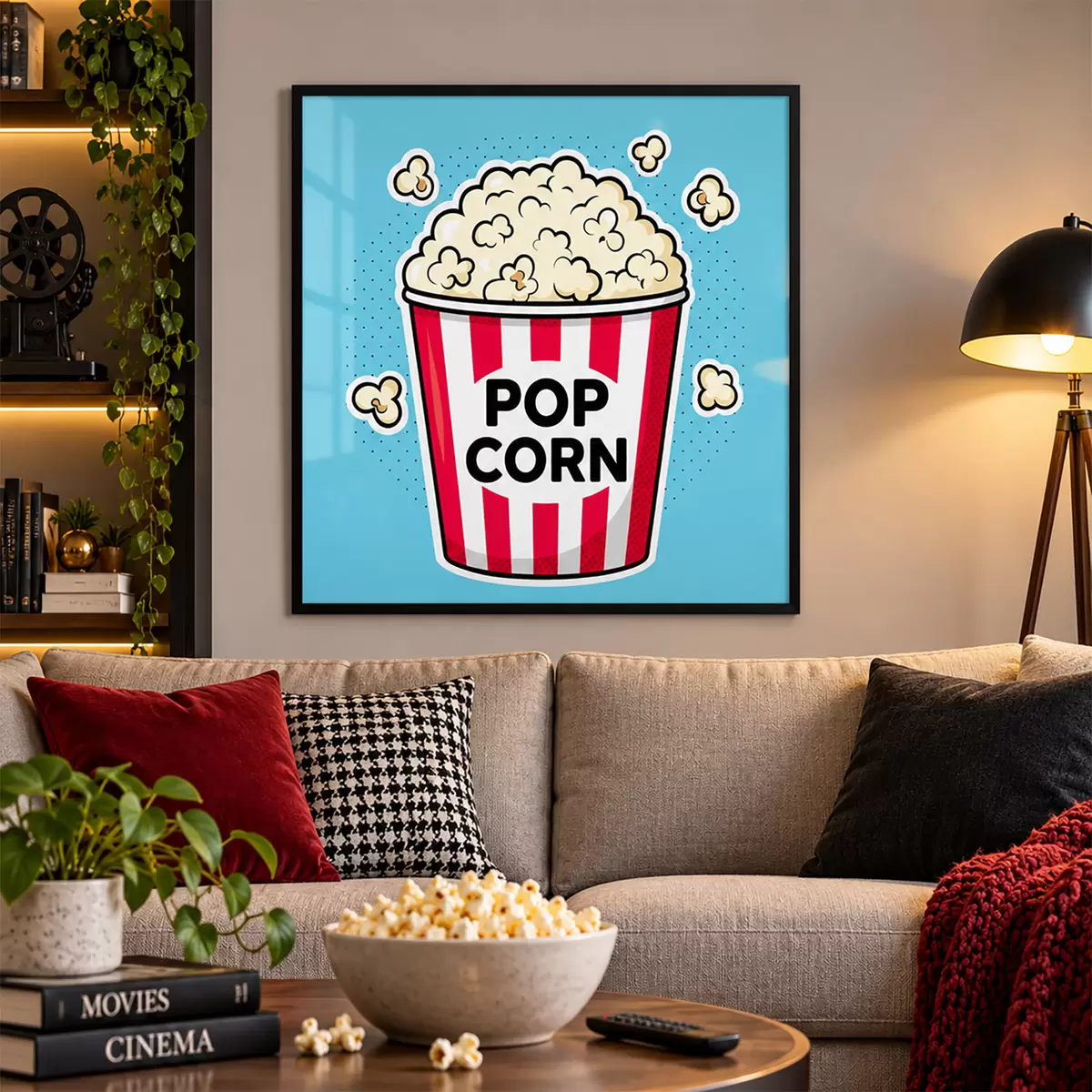 Poster Snackzeit mit leckerem Popcorn f50791