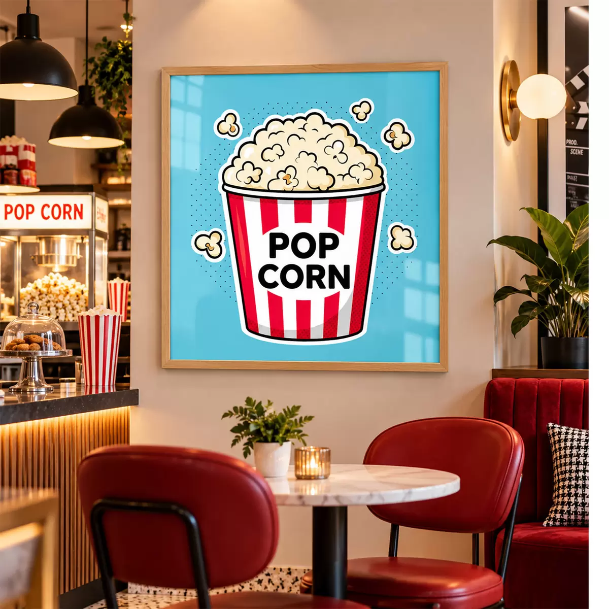 Poster Snackzeit mit leckerem Popcorn f50791