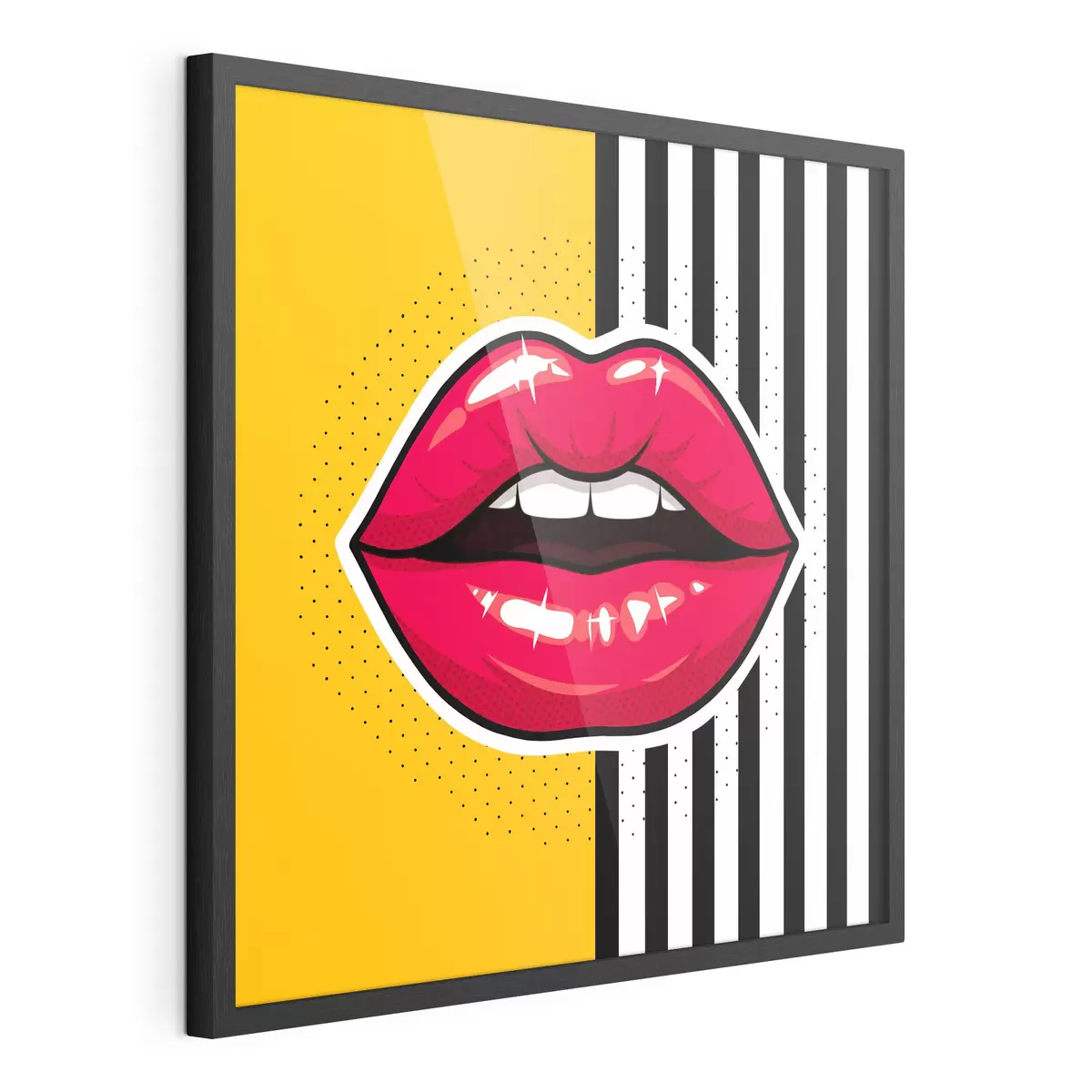 Poster Auffällige Lippen vor einem lebhaften Hintergrund f50790