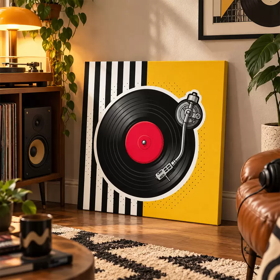 Fototapete Vinyl-Flair für nostalgische Klänge s50789