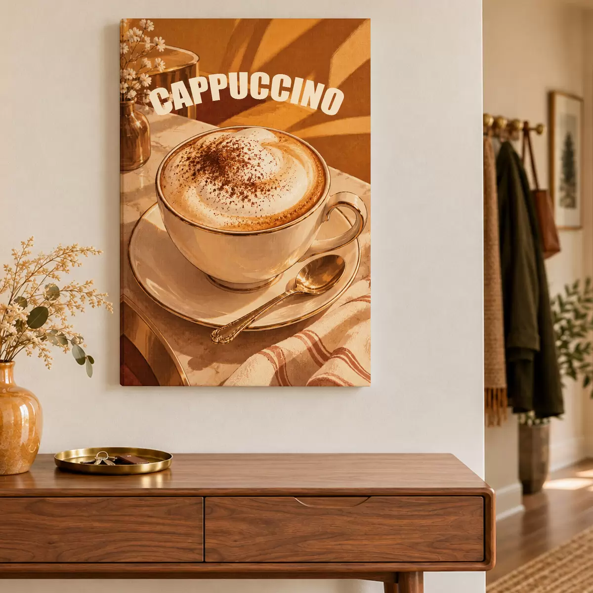 Wandbilder Ein köstlicher Cappuccino, der Ihnen den Tag versüßt s50874