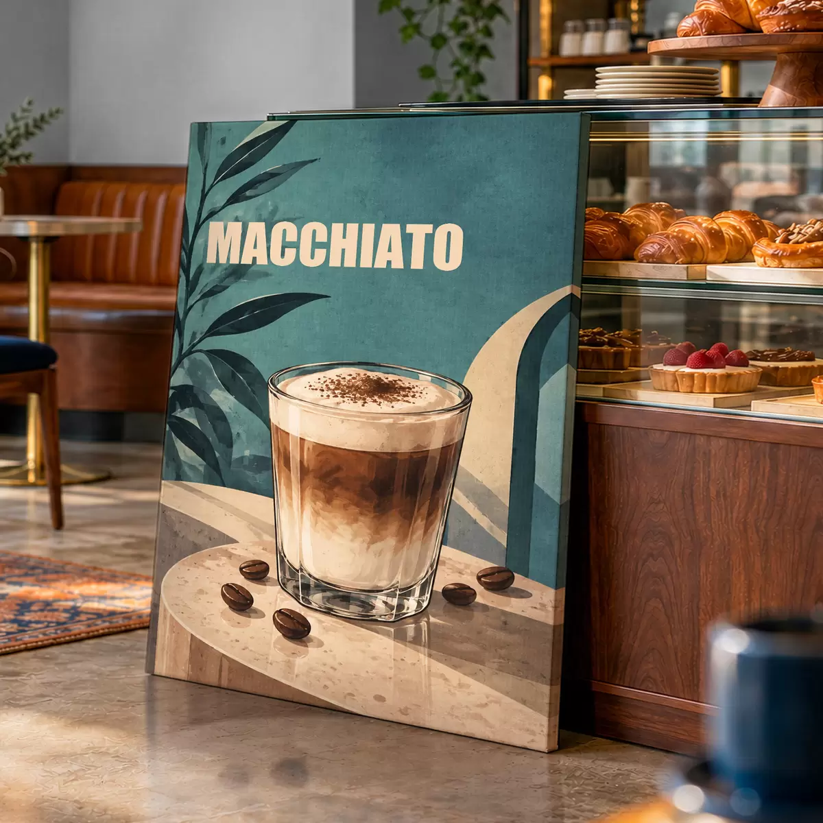Wandbilder Ein köstlicher Macchiato an einem sonnigen Tag s50875