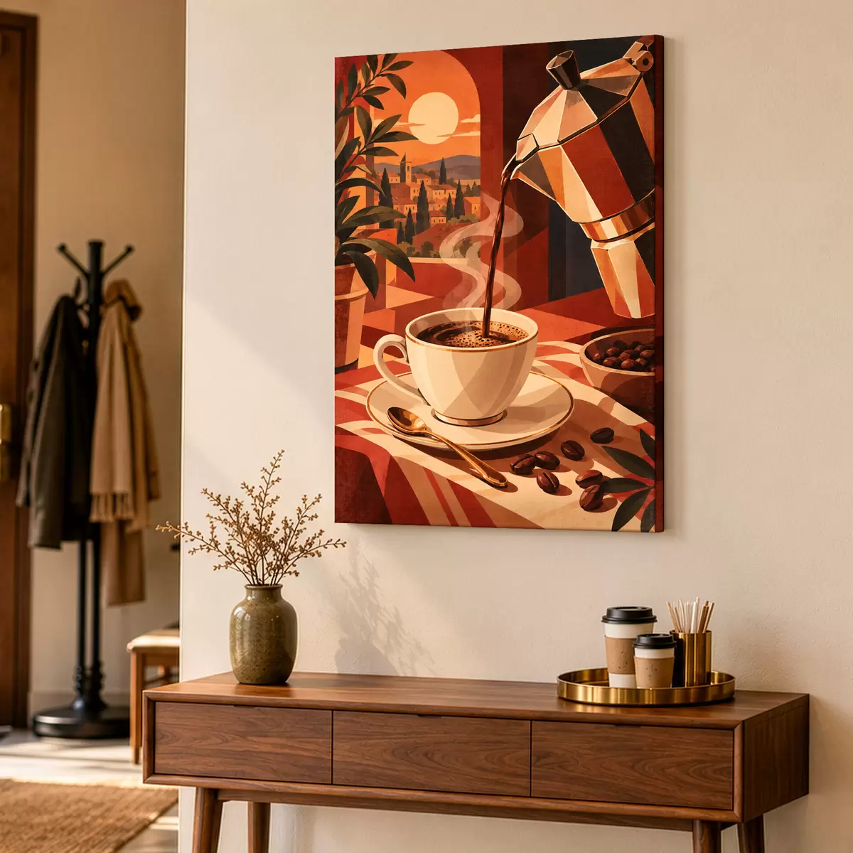 Wandbilder Warmer Kaffee in gemütlicher Atmosphäre s50877