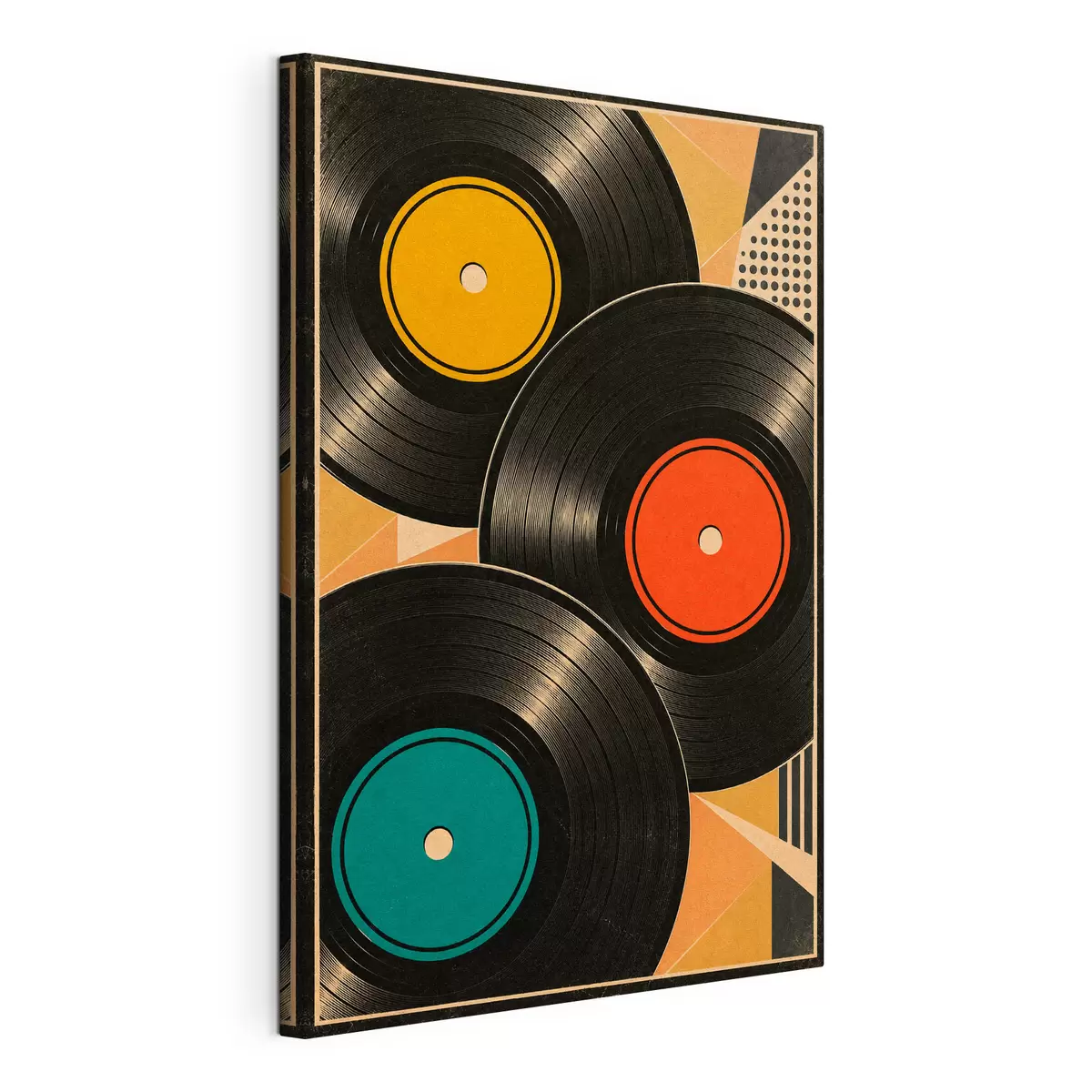 Wandbilder Retro-Flair mit bunten Schallplatten s50923