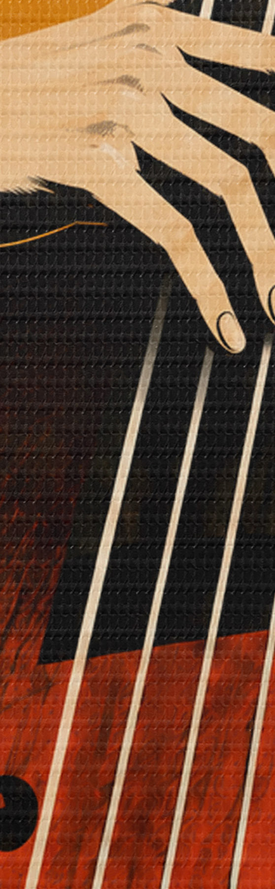 Wandbilder Eine elegante Hand, die ein Musikinstrument spielt s50926