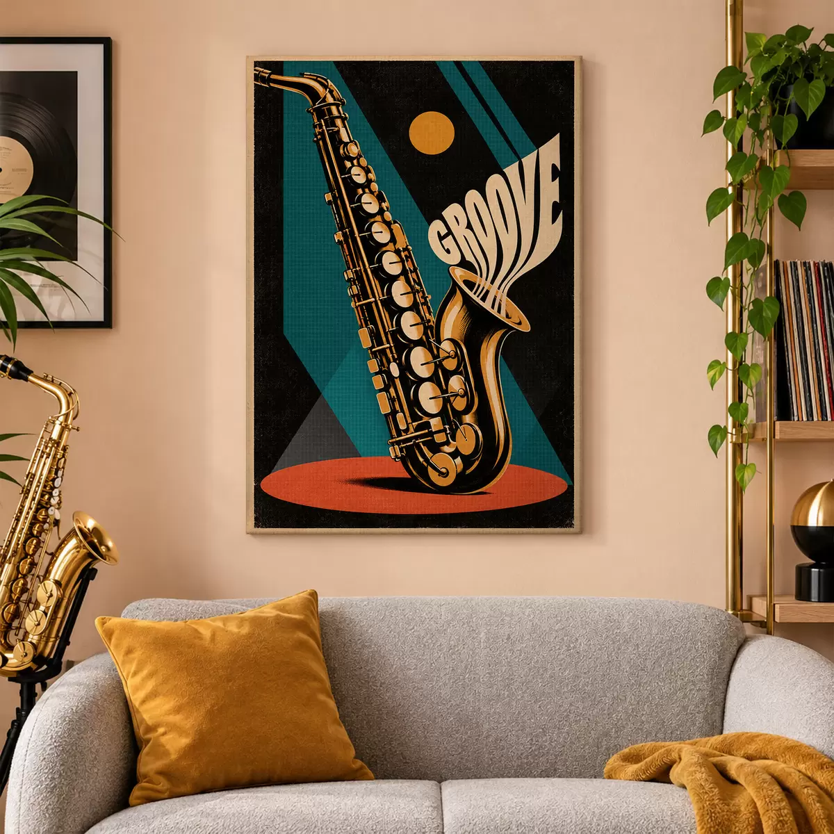 Wandbilder Saxophonklänge erfüllen die Luft s50927