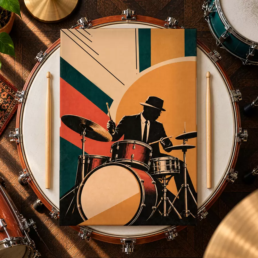 Wandbilder Jazzrhythmen in leuchtenden Farben s50928