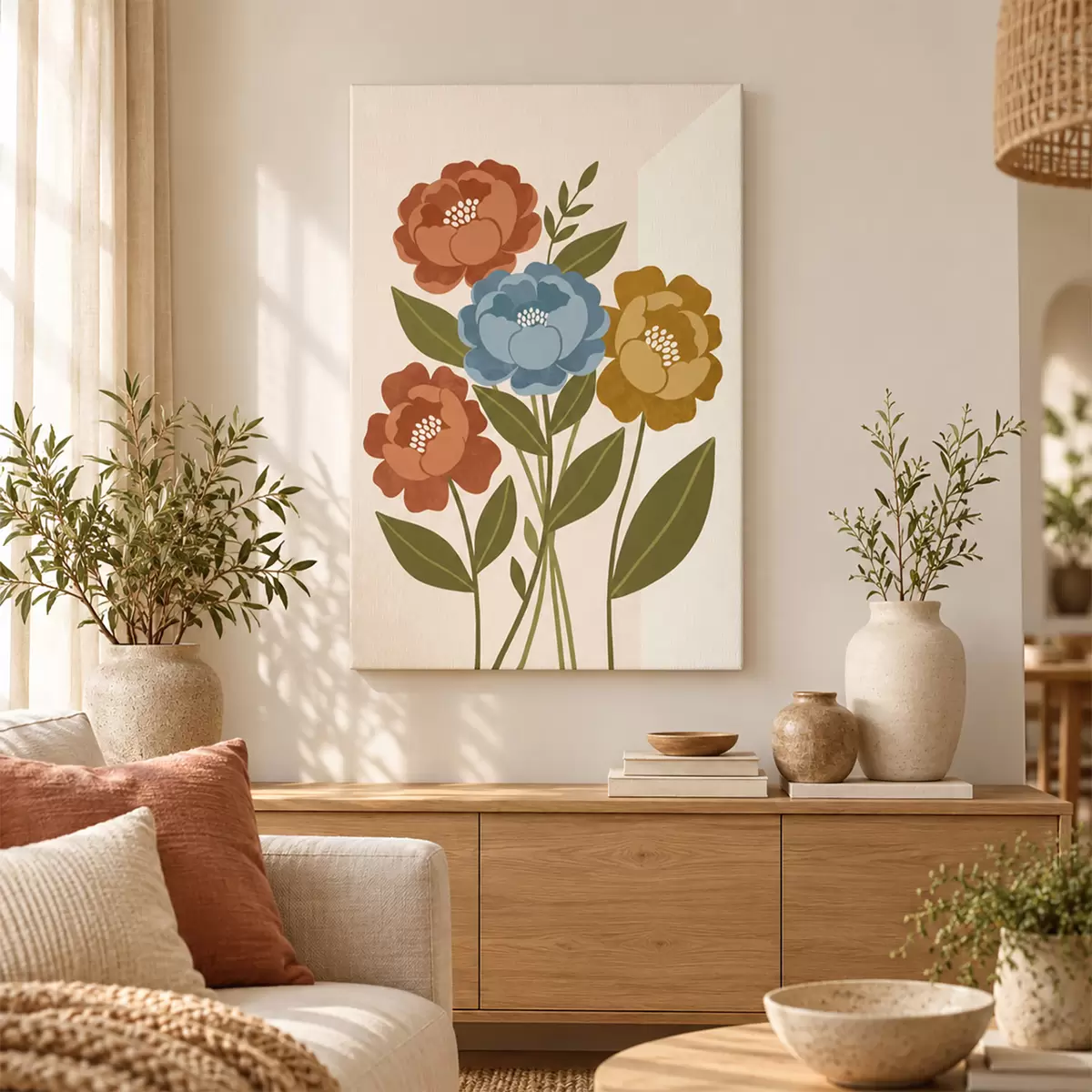 Wandbilder Lebendige Blüten in sanften Pastelltönen s50730