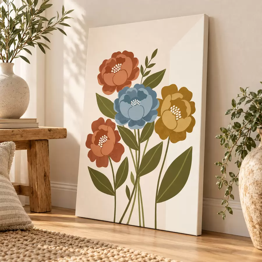 Wandbilder Lebendige Blüten in sanften Pastelltönen s50730