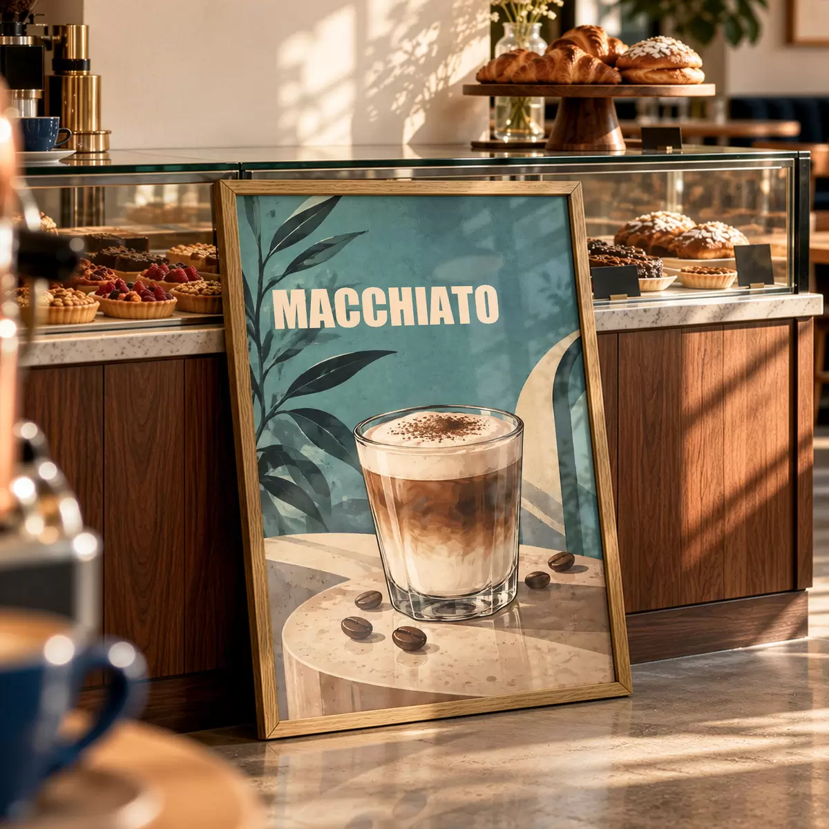 Poster Köstlicher Macchiato im Glas f50875