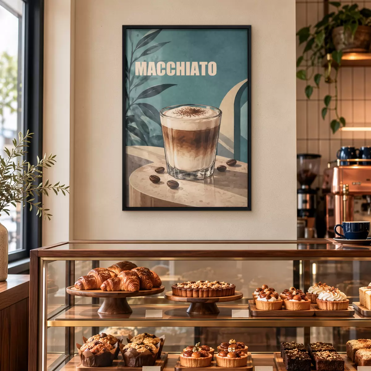 Poster Köstlicher Macchiato im Glas f50875
