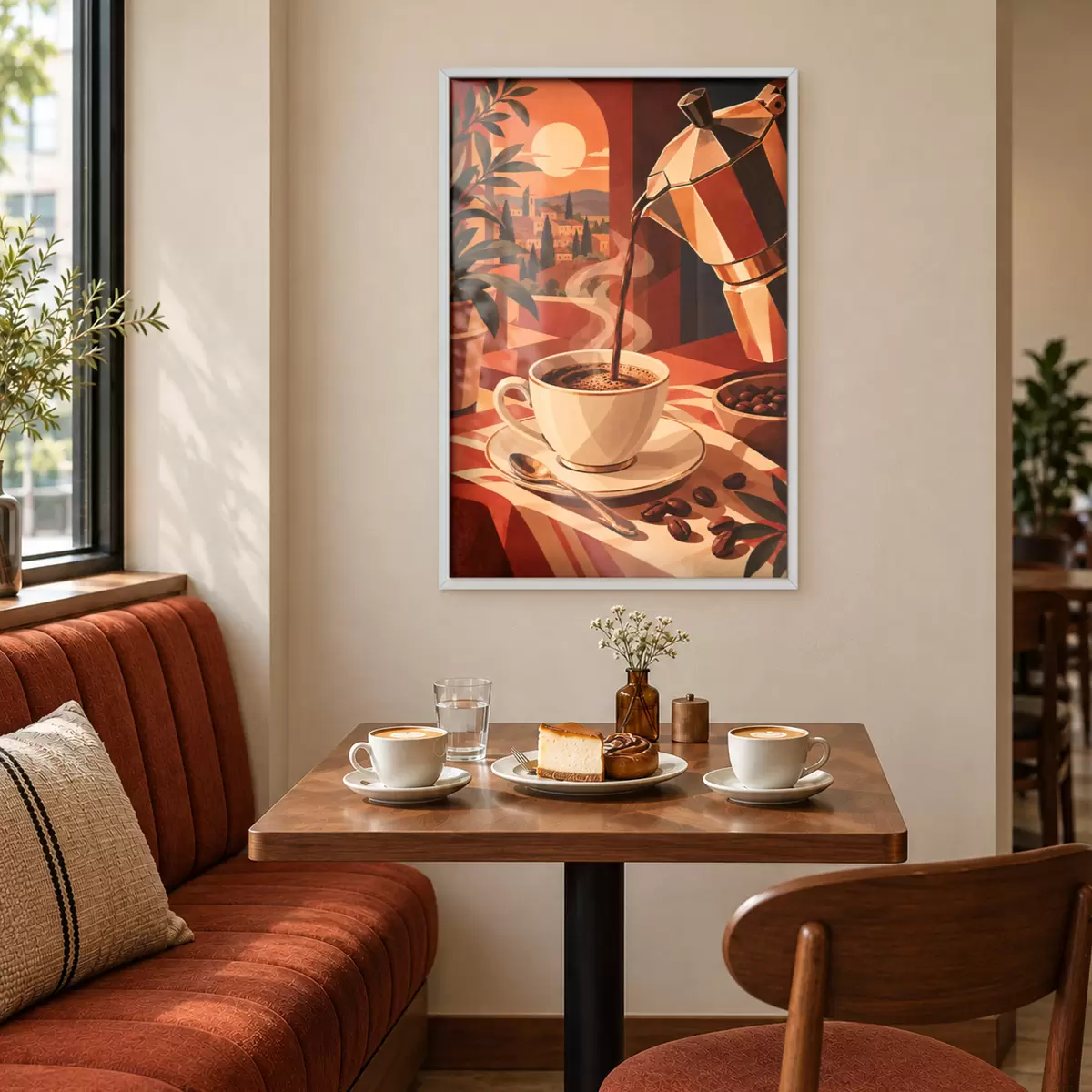Poster Ein Morgenkaffee mit malerischer Aussicht f50877