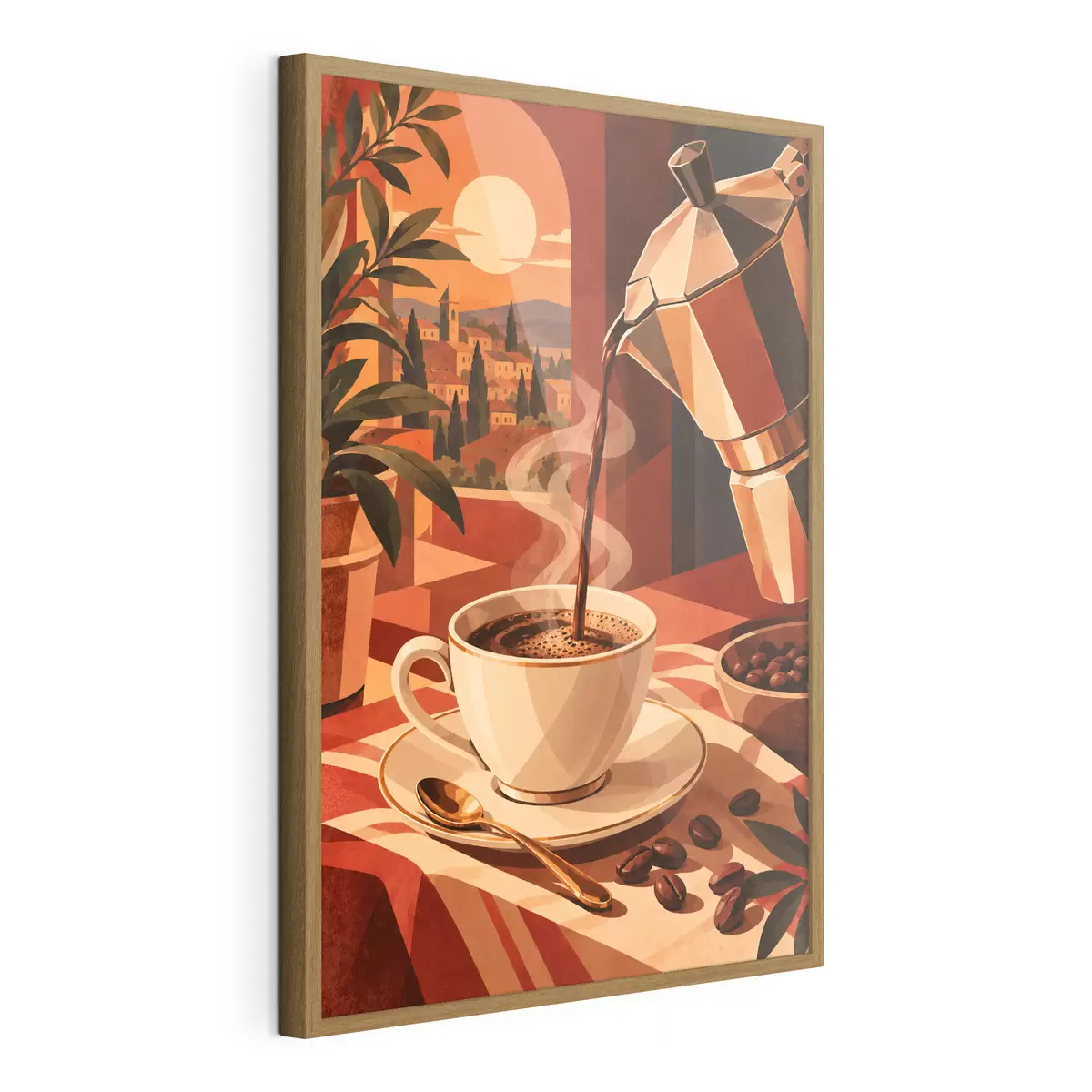 Poster Ein Morgenkaffee mit malerischer Aussicht f50877