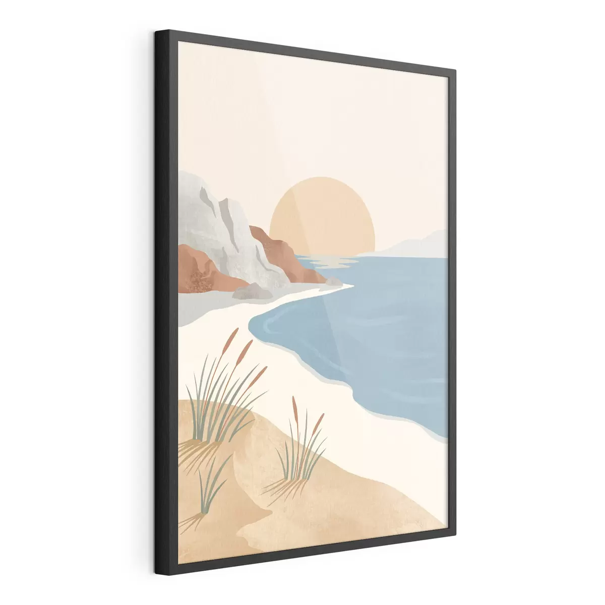 Poster Idyllischer Strand bei Sonnenuntergang – Ruhe pur f50731
