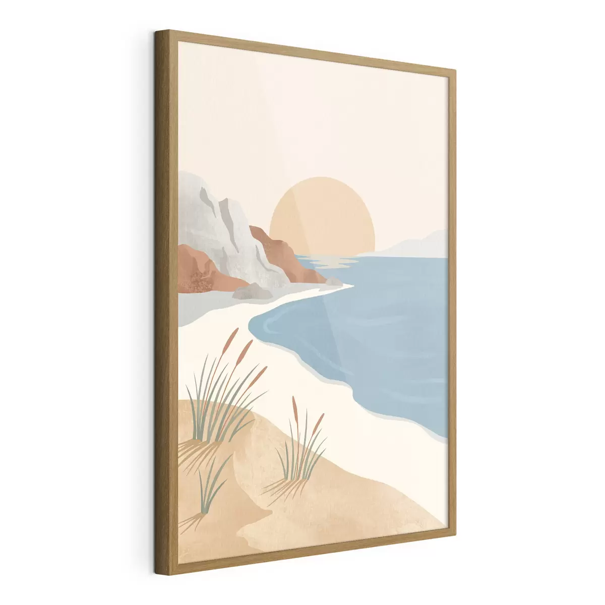 Poster Idyllischer Strand bei Sonnenuntergang – Ruhe pur f50731