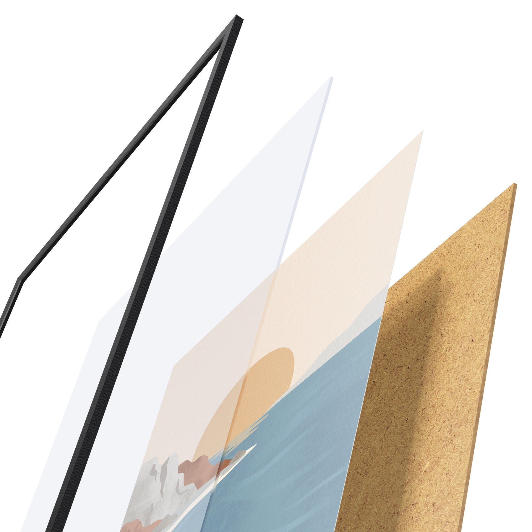 Poster Idyllischer Strand bei Sonnenuntergang – Ruhe pur f50731