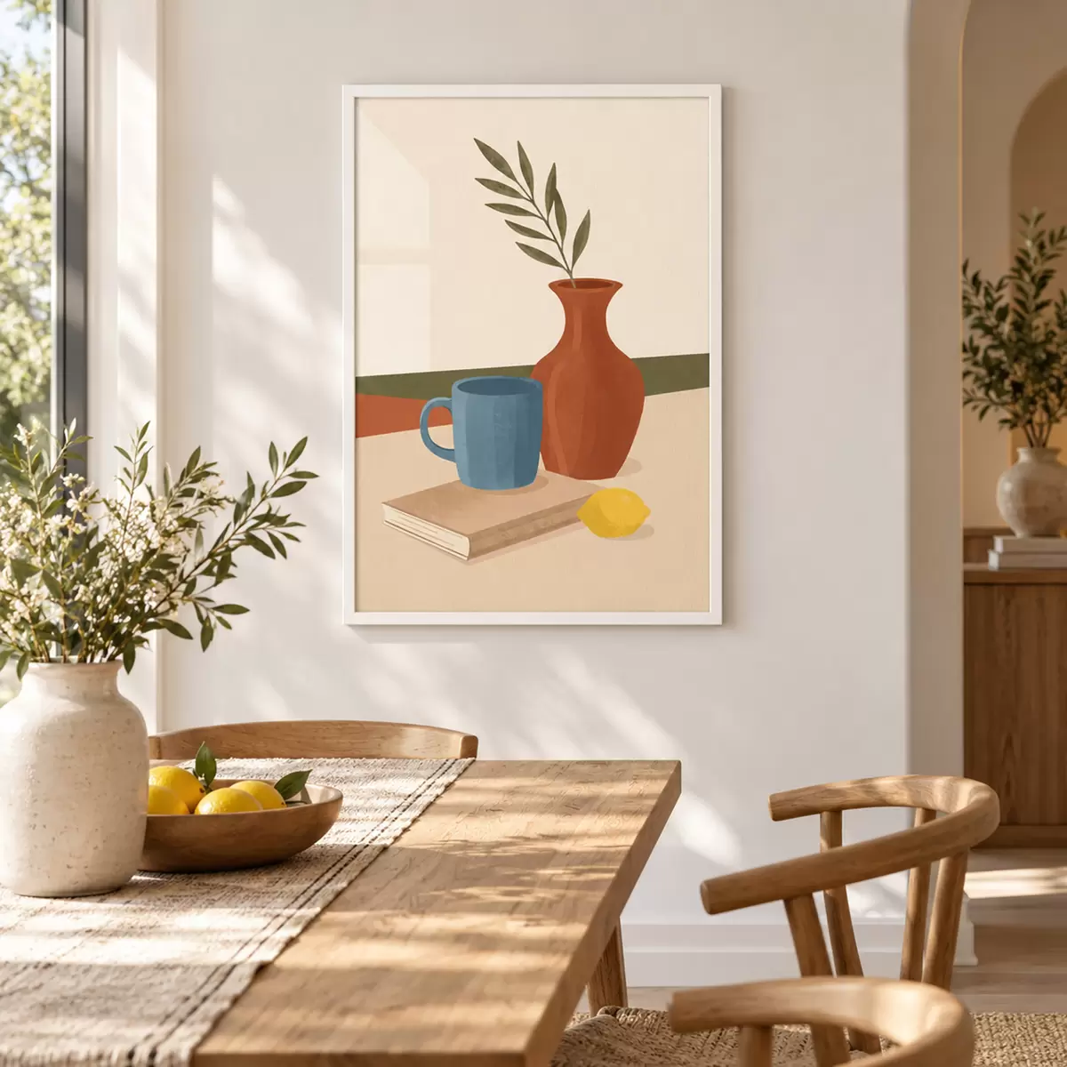 Poster Gemütliches Stillleben in warmen Farbtönen f50735