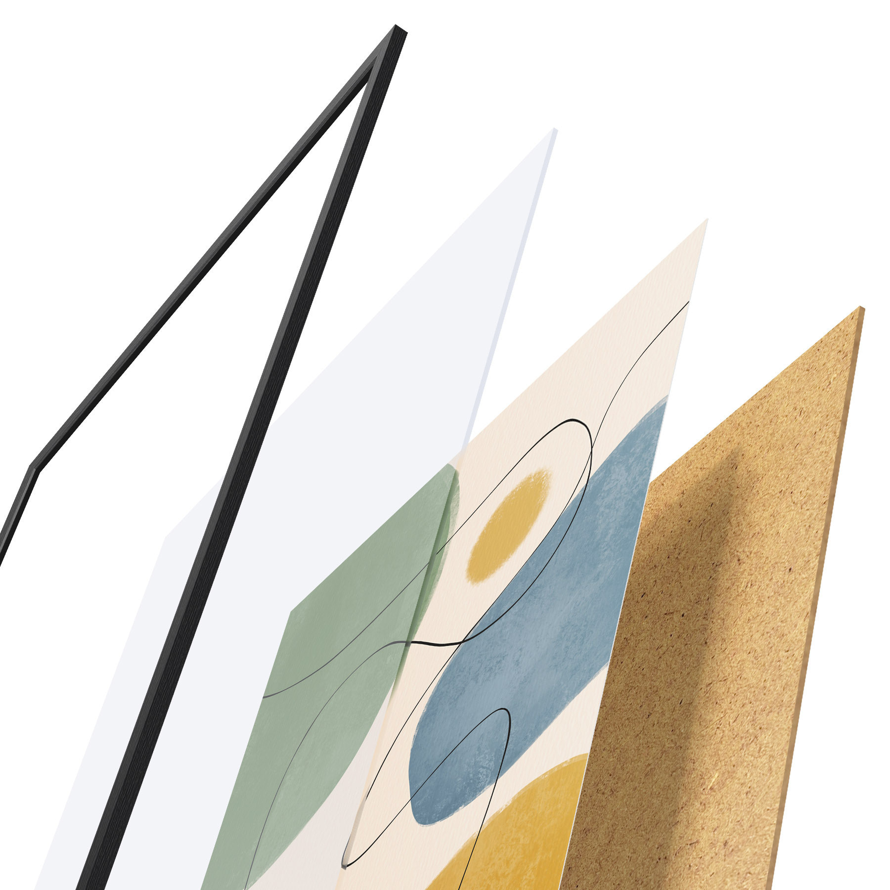 Poster Abstrakte Farben mit fließenden Linien f50736