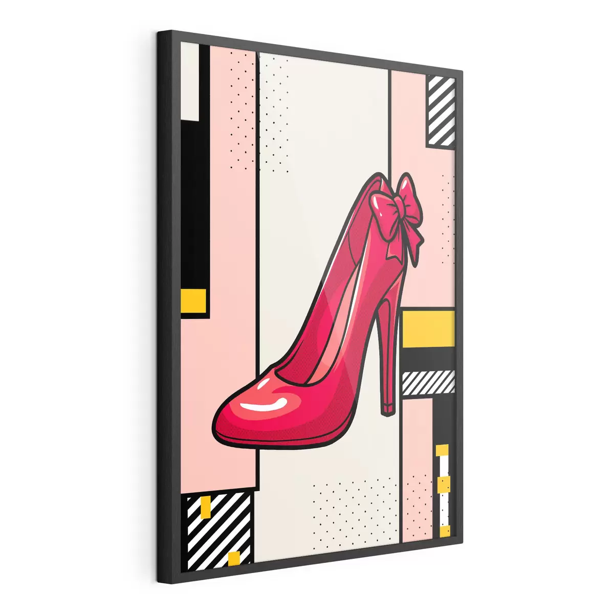 Poster Schicker roter Absatz vor verspieltem Hintergrund f50785