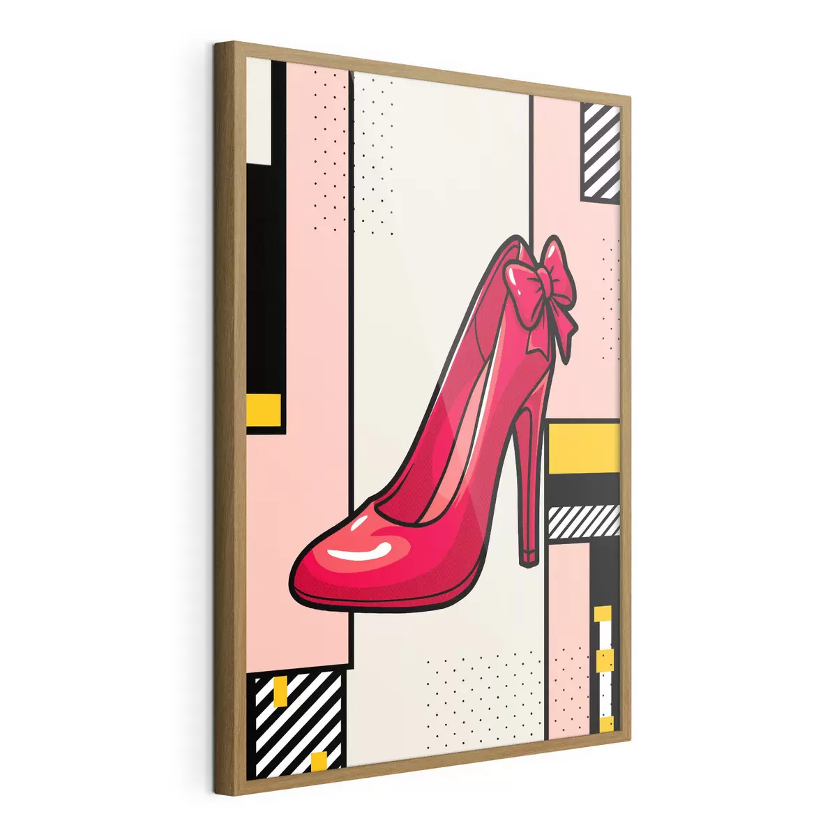 Poster Schicker roter Absatz vor verspieltem Hintergrund f50785