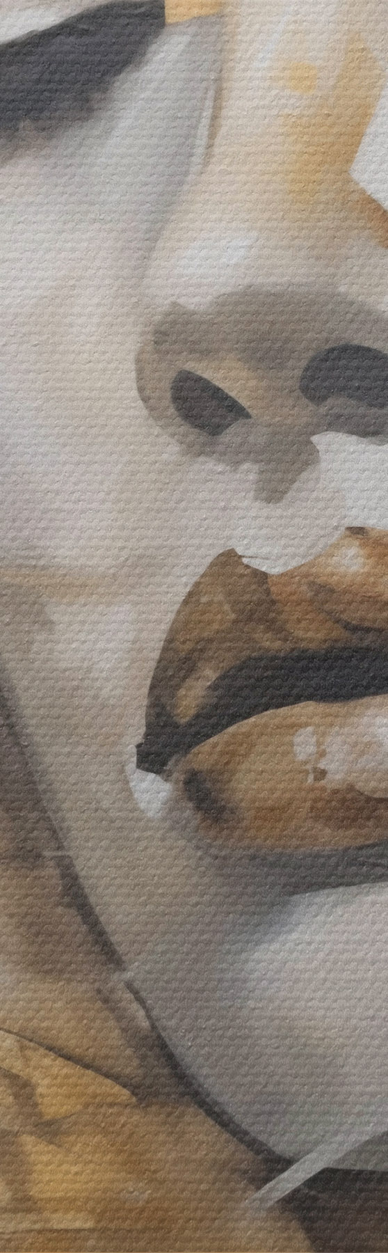 Wandbilder Abstraktes Porträt einer jungen Frau, das einem Gemälde nachempfunden ist s51130