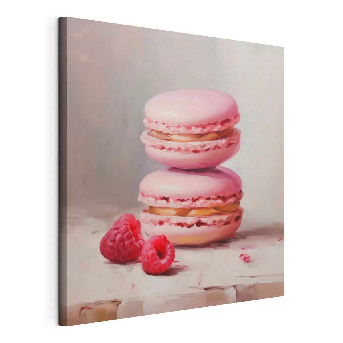 Wandbilder Macarons und Himbeeren, Nachbildung eines Gemäldes s51144