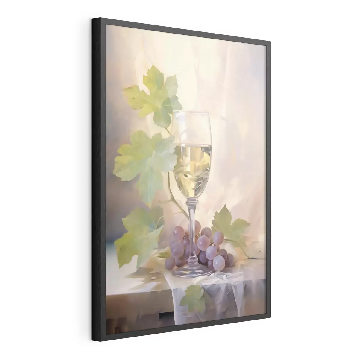 Poster Ein Glas Wein und Weintrauben, Gemälde-Reproduktion f51123