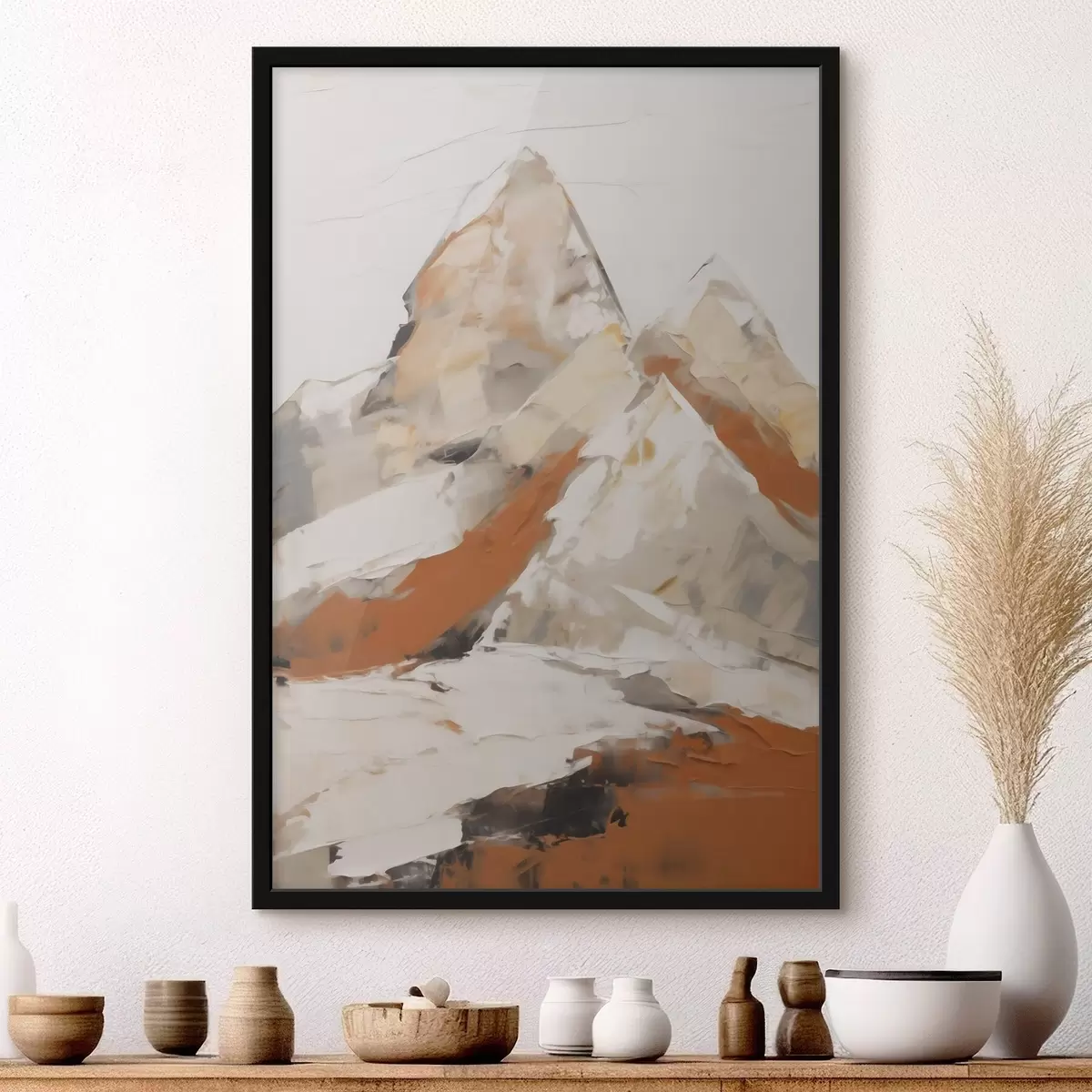 Poster Abstrakte Berge, Nachbildung eines Gemäldes f51126