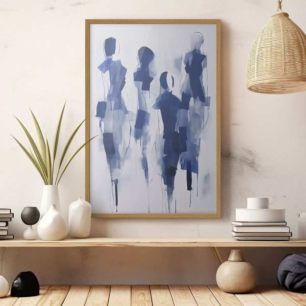 Poster Abstrakte Silhouetten, Malerei-Imitation f51131