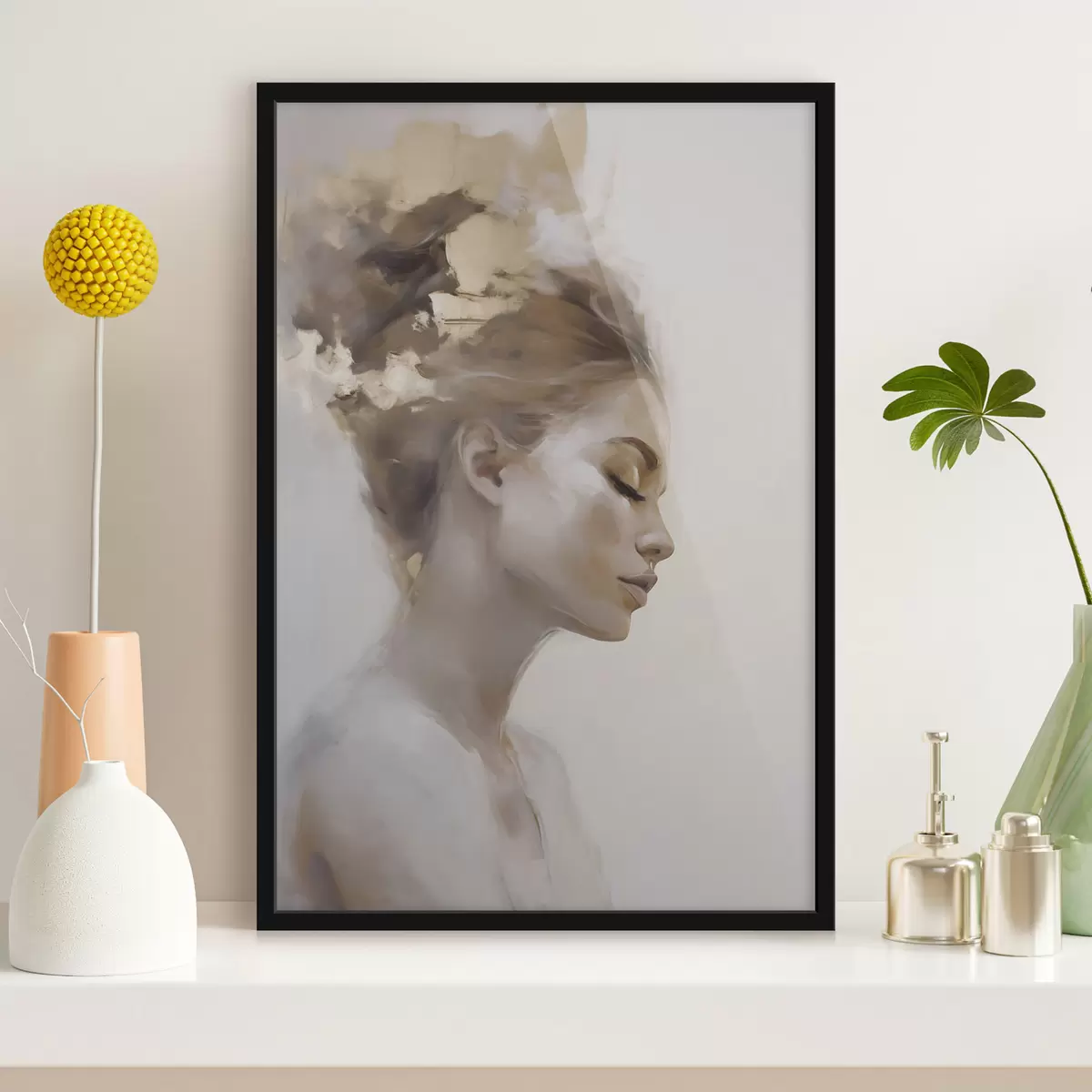 Poster Profilporträt einer jungen Frau f51134