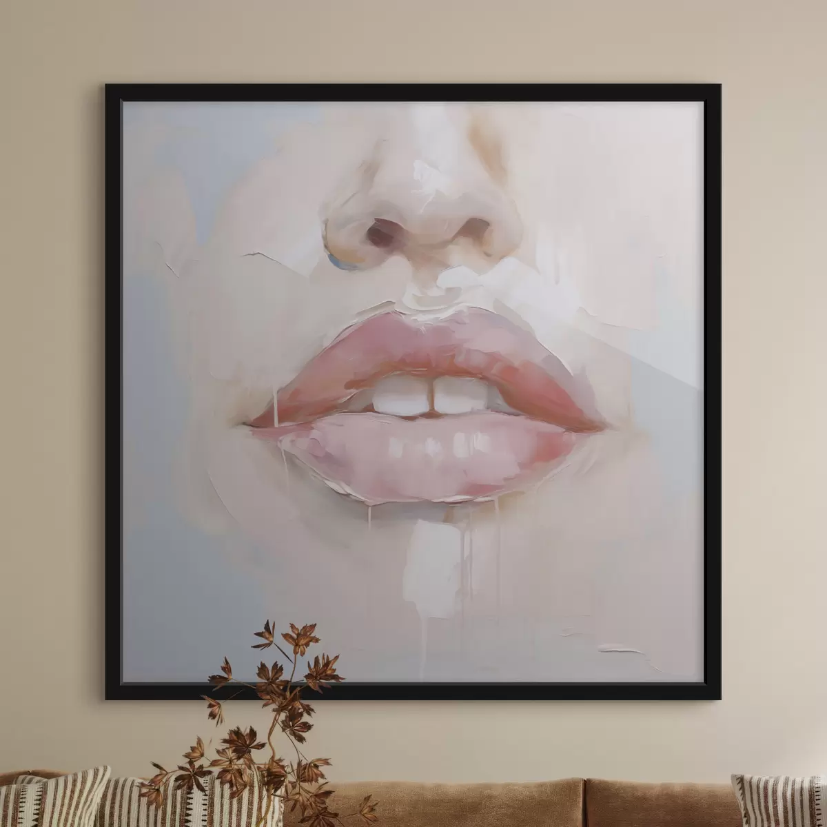Poster Lippen, Nachbildung eines Gemäldes f51138