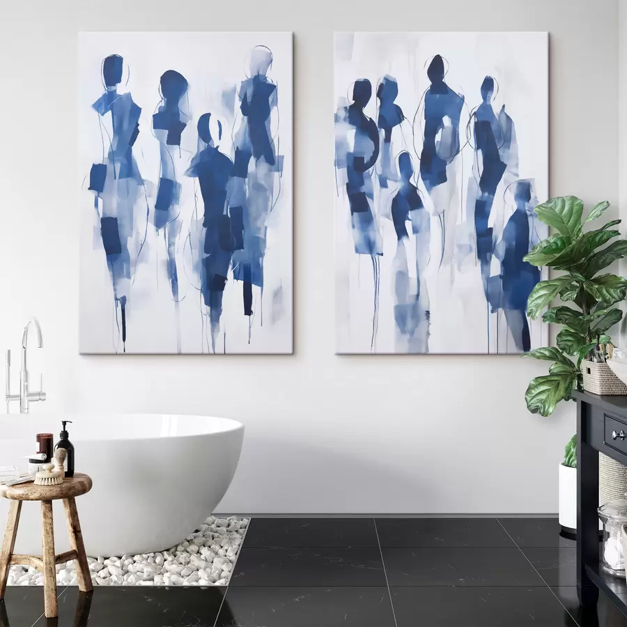 Wandbilder Abstrakte Silhouetten, Malerei-Imitation m31097