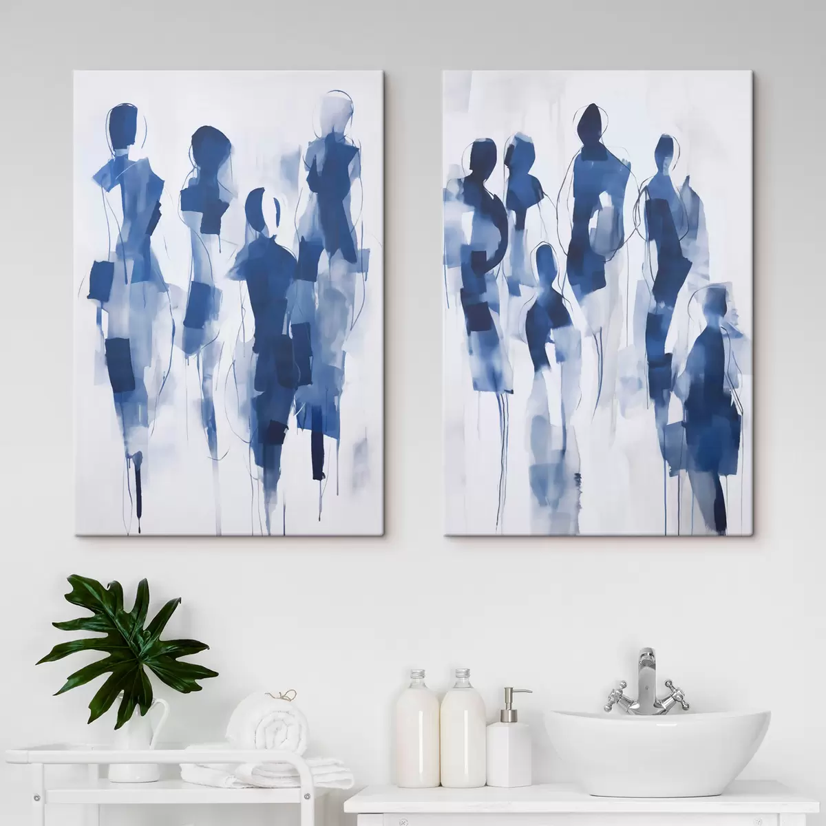 Wandbilder Abstrakte Silhouetten, Malerei-Imitation m31097