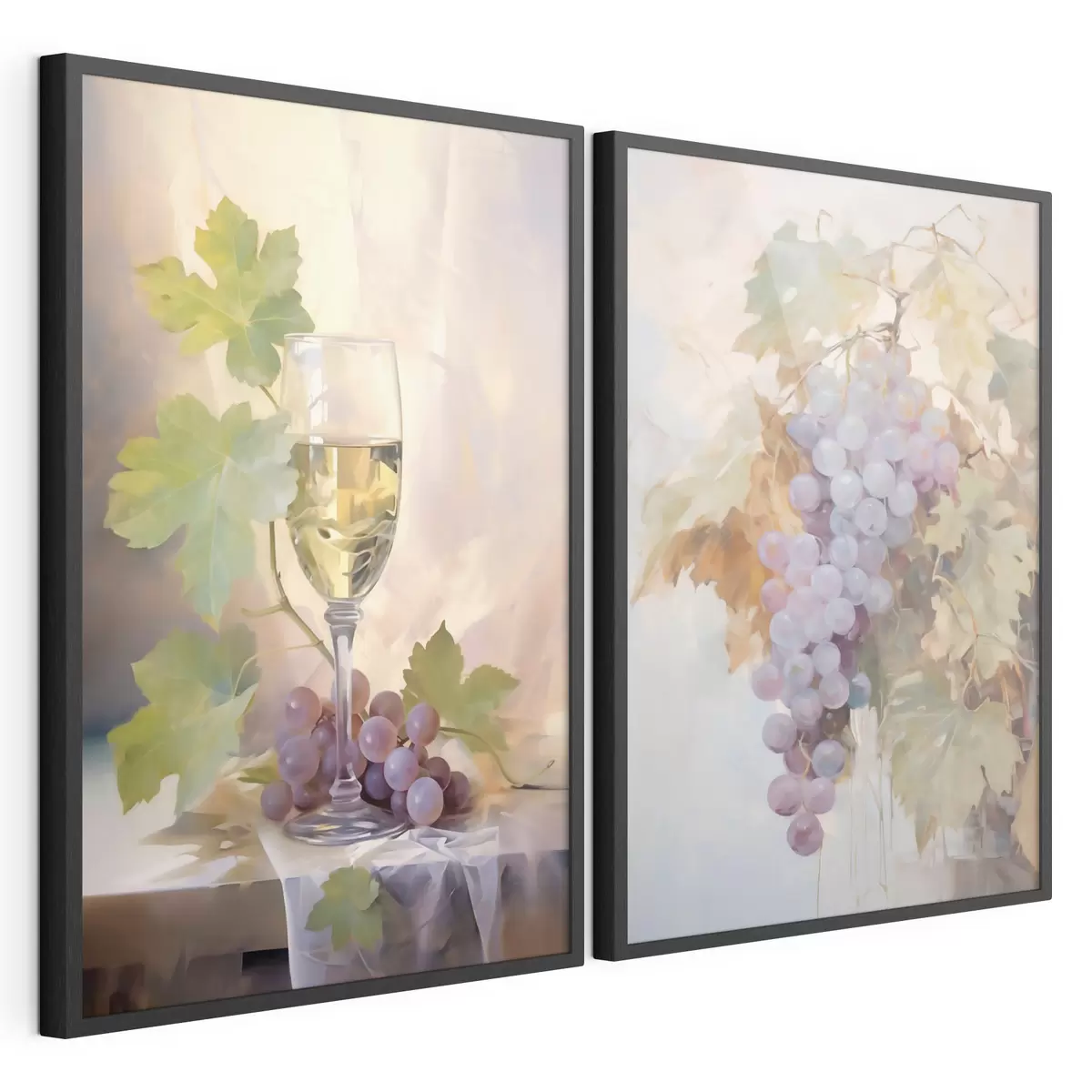 Poster Ein Glas Wein und Weintrauben, Gemälde-Reproduktion d31093