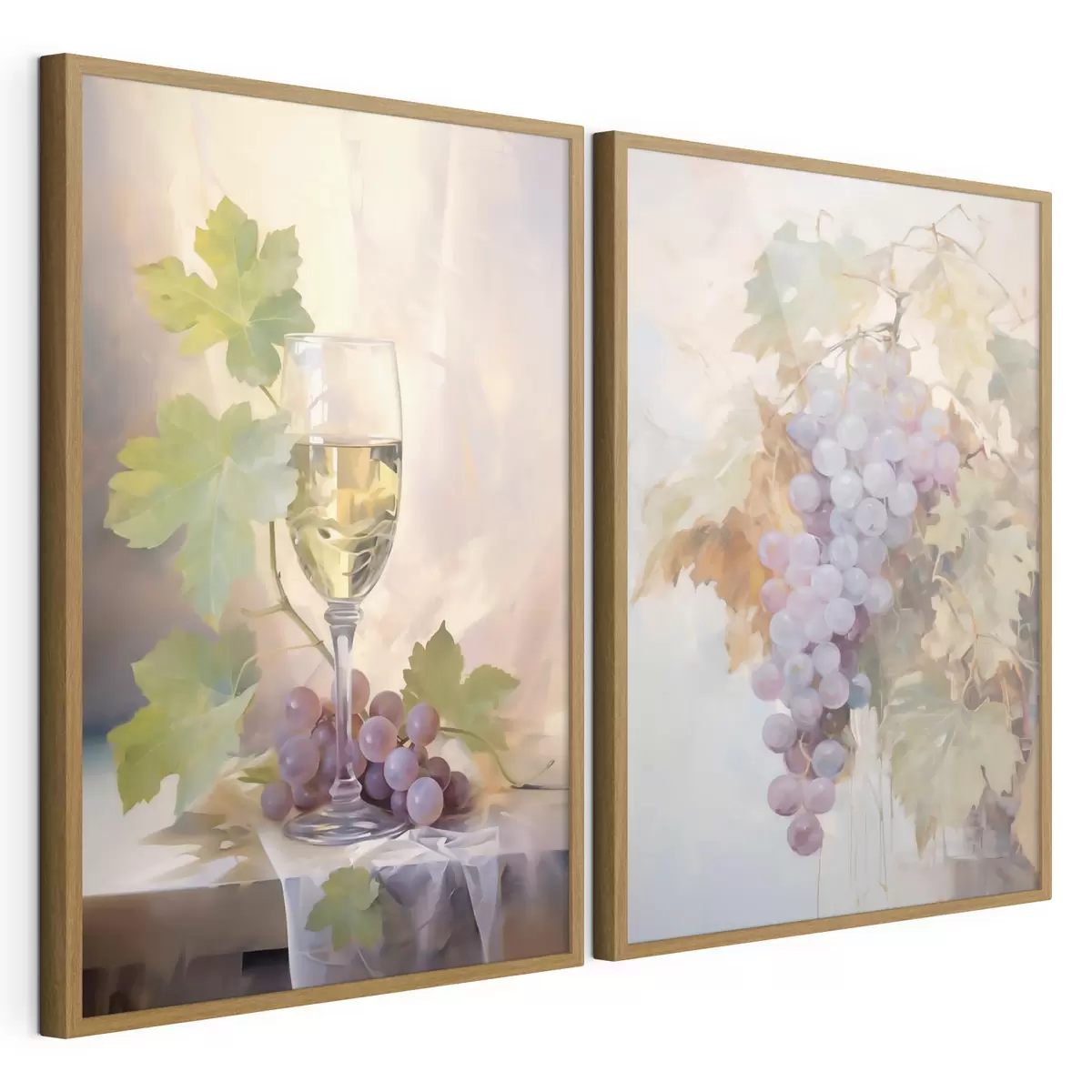 Poster Ein Glas Wein und Weintrauben, Gemälde-Reproduktion d31093