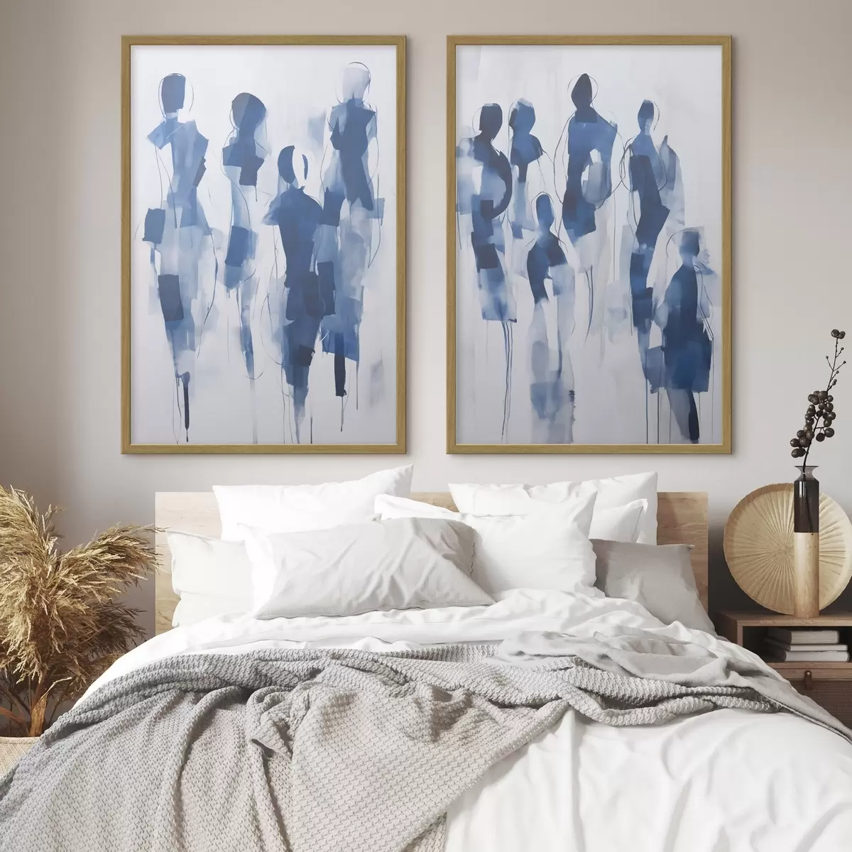 Poster Abstrakte Silhouetten, Malerei-Imitation d31097