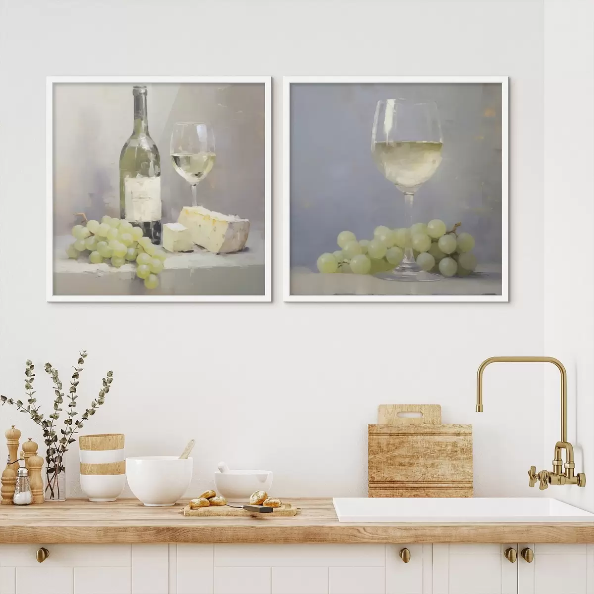 Poster Wein und Trauben, eine Nachbildung eines Gemäldes d31099