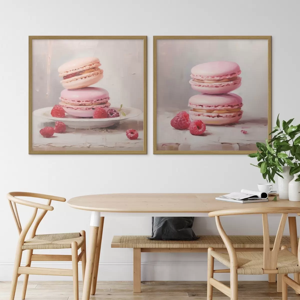 Poster Macarons und Himbeeren, Nachbildung eines Gemäldes d31103