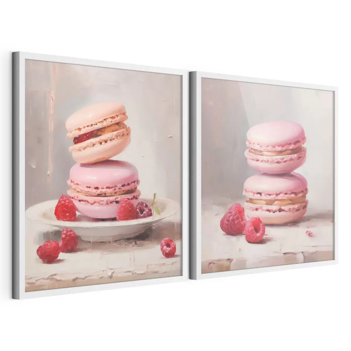 Poster Macarons und Himbeeren, Nachbildung eines Gemäldes d31103