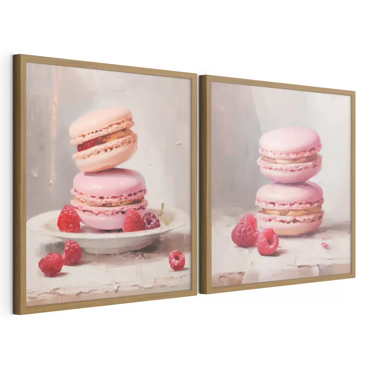 Poster Macarons und Himbeeren, Nachbildung eines Gemäldes d31103